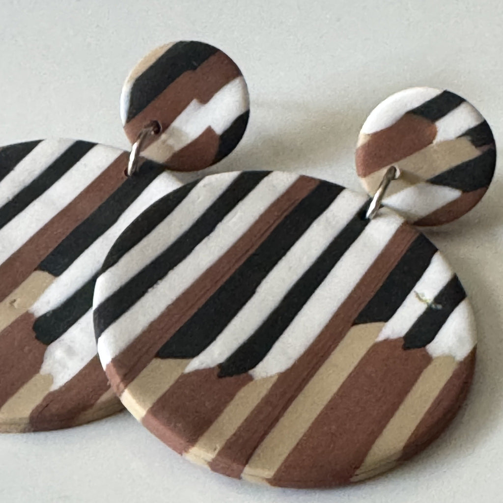Fall striped round dangles