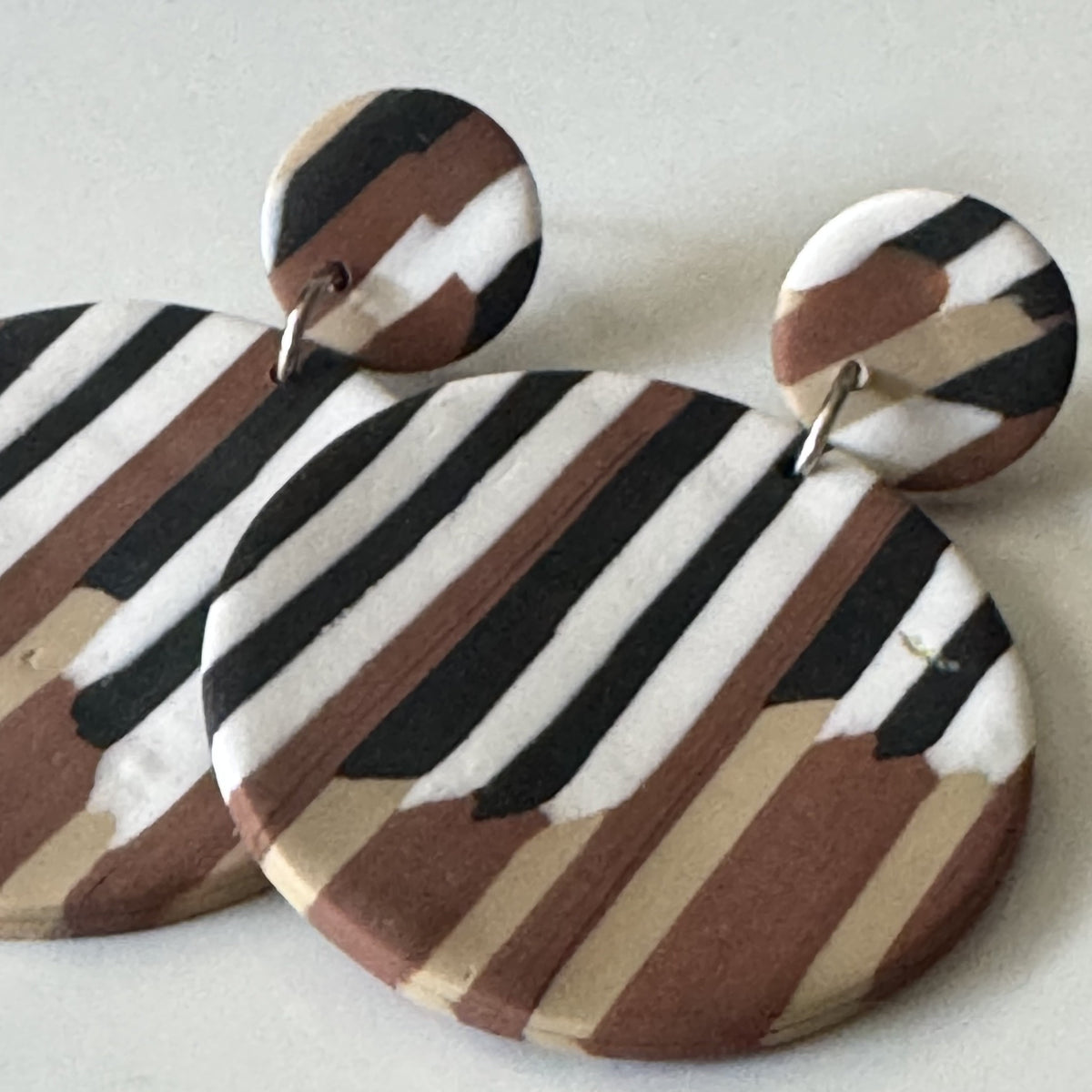 Fall striped round dangles