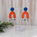 Arch playful polymer clay earrings