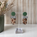 Leopard print statement polymer clay earrings