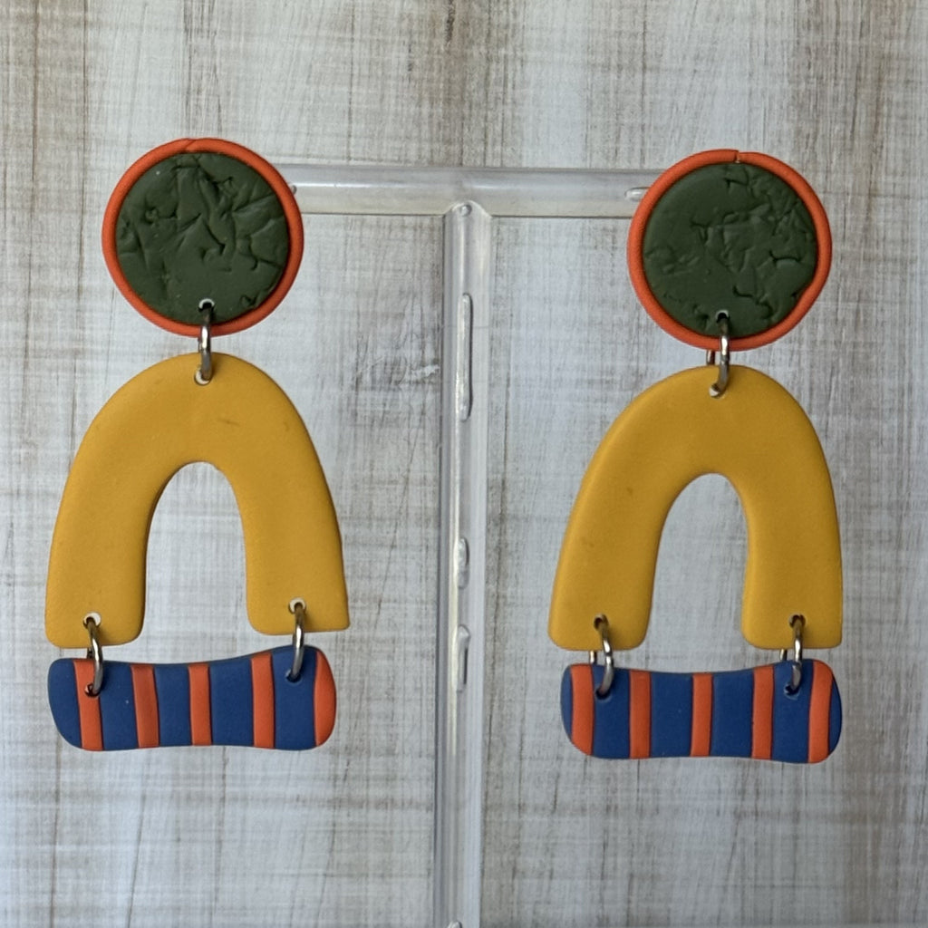 Playful Arch Polymer Clay earrings