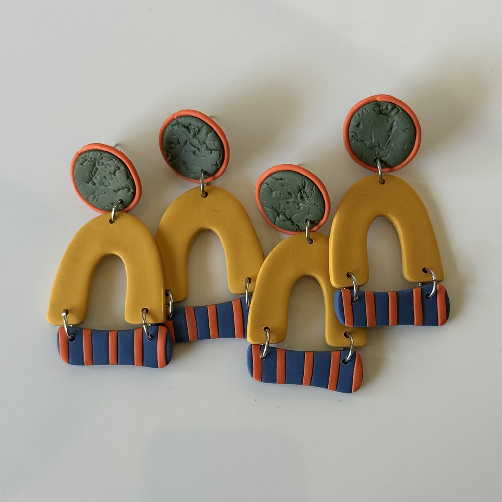 Playful Arch Polymer Clay earrings