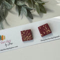Burgundy gold accent polymer Clay studs
