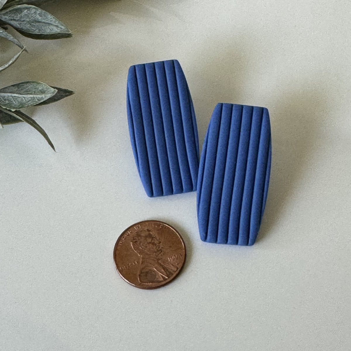 Bold Cobalt blue polymer clay earrings